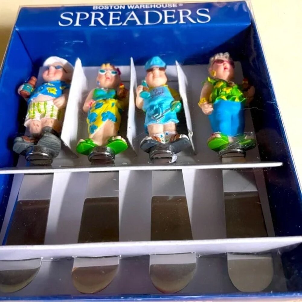 NIB Vtg SPREADERS 4 FUN PARTY PEOPLE picnic table, barbecue, poolside snacks - Picture 11 of 14